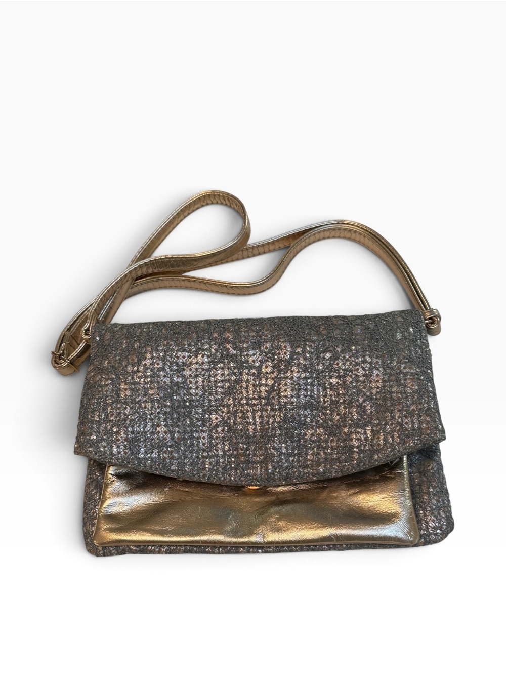 Urban Expressions Metallic Bronze & Gold Crossbody Handbag